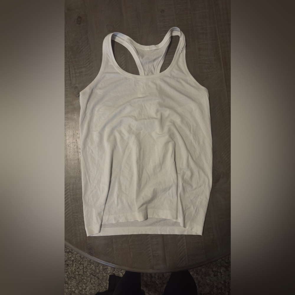 White lulu race back tank top size 10